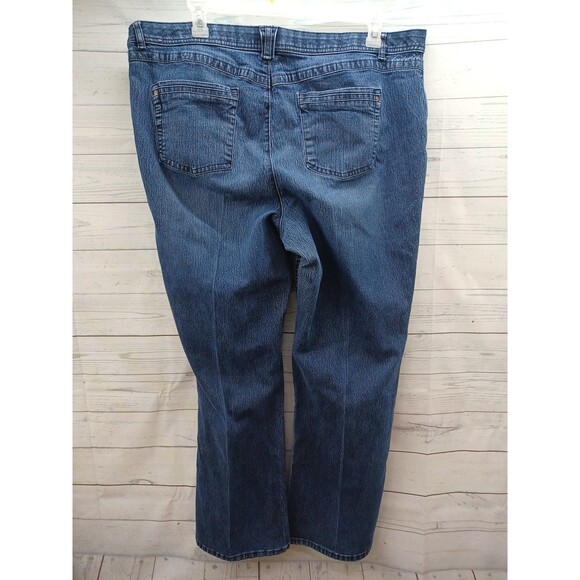 Cato Denim Blue Jeans Size 22W Pockets Distressed Elastic Waistband - Picture 2 of 9